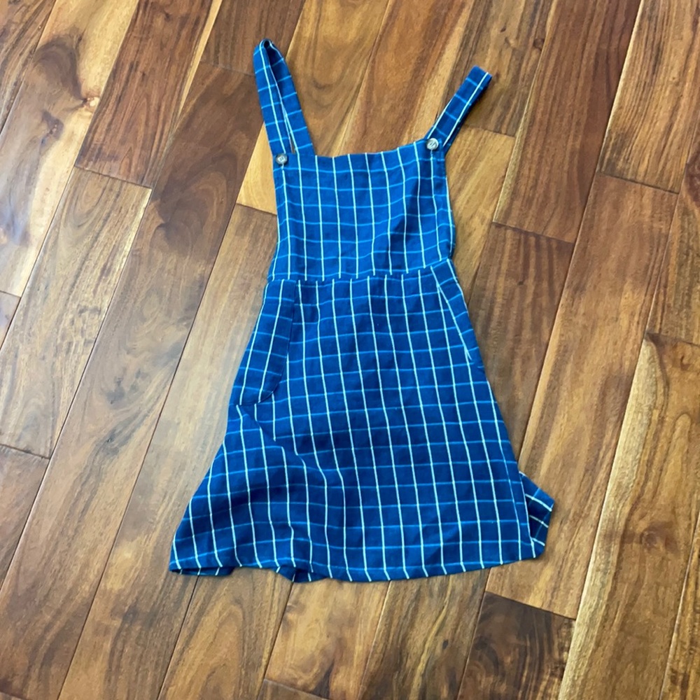 Nordstrom girls plaid overall dress